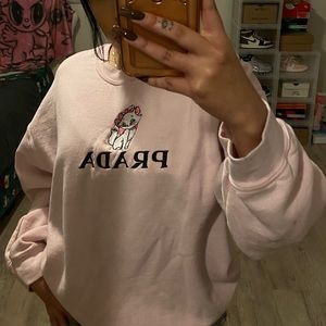 Baby pink custom crew neck | Large | Good condition